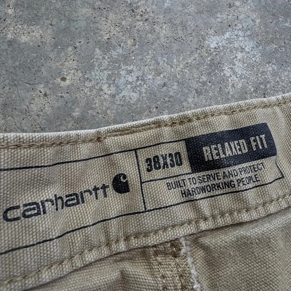 Vintage 2000s Carhartt Workwear Pants Baggy Carpenter Canvas Tan 36x30 (d8)
